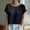 Black, variant on Fnooota Short Sleeve T Shirts for Women, Casual Workout Crew Neck Summer Blouses Tops Black Size L