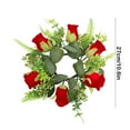 thumbnail image 3 of Candle Holder Rose Spring Wreaths For Front Door Outside Flower Wreath With Hydrangea Candle Rings Wreaths Artificial Home Wedding Centerpieces Decor For Holiday Stick Candle Holder, 3 of 6