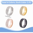thumbnail image 2 of 4Pcs Mens Tie Ring 4 Colors Tie Holder Necktie Ring Rhinestone Tie Ring Solid Tie Tacks Accessories for Wedding Jewelry Gift, 2 of 5