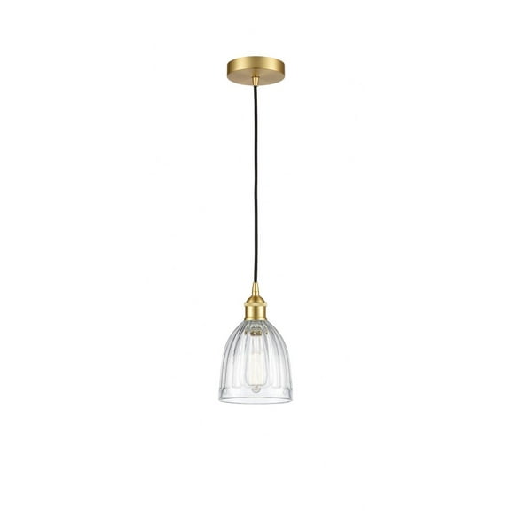 616-1P-SG-G442 Innovations Lighting Brookfield - 1 Light Cord Hung Mini Pendant In Industrial Style-9.75 Inches Tall and 5.75 Inches Wide-Satin Gold