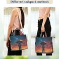 thumbnail image 4 of FORMRS Womens Corduroy Tote Bag Crossbody Shoulder Handbag with Pocket, Astronaut at Dawn, 4 of 7