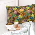 thumbnail image 4 of Fotbe Colorful Circle Funda de Almohada Decorativa Estilo Occidental, Lujo en Algodón, Fundas para Almohadas King, Cojín Estampado para Decoración del Hogar-20"x30", 4 of 6