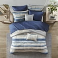 thumbnail image 2 of 8 Piece Printed Seersucker Comforter and Quilt Set Collection Blue King/Cal King, 2 of 10