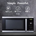 thumbnail image 2 of Farberware FMO09BLKSS Horno microondas de 900 vatios con cerradura para niños, perfecto para apartamentos y dormitorios, interior gris fácil de limpiar, acero inoxidable, 2 of 5