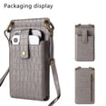 thumbnail image 3 of Bolsos Bandolera para Mujer Pequeño Cuero Vegano Mini Cartera de Hombro Monedero Acolchado,Gris Oscuro, 3 of 5