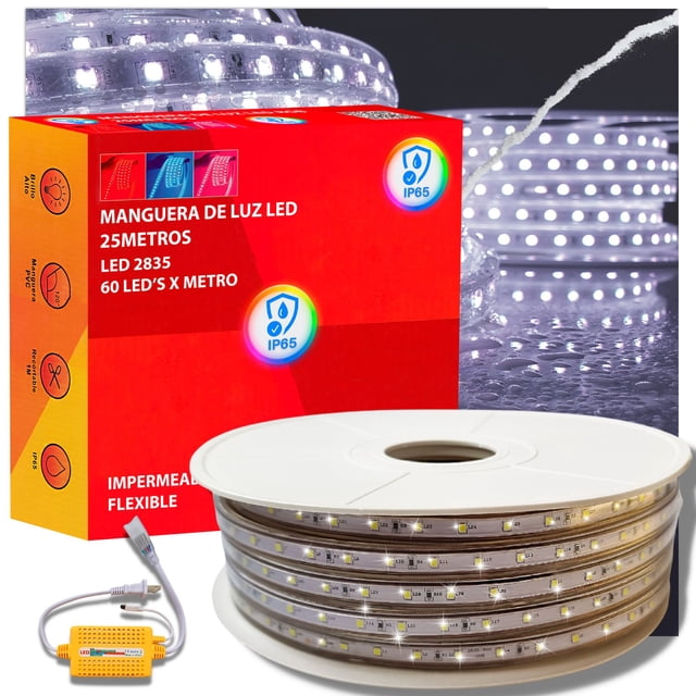 Manguera LED unicolor de 25 metros DOSYU BLANCO FRÍO 60 Leds 2835 por metro