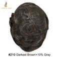 thumbnail image 2 of Lyrical Hair Toupee for Men Fine Mono Mens Toupee Human Hair Replacement Systems Monofilament with NPU Hairpiece for Man Black Brown Blonde Gray Hair Wig Unit, 2 of 6