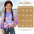 thumbnail image 7 of Xoenoiee Axolotl Cloud Star Print Girls Long Sleeve Shirts Tie Hem Fall T-Shirt Round Neck Tops Blouse Pullover Tunic Outfits Fall Clothes, 5-6 Year, 7 of 7