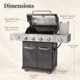 thumbnail image 3 of Seizeen Gas Grill with Side Burner, 56,000 BTU Outdoor BBQ 4-Burner Propane Grill with Lid Viewing Window, Built-in Thermometer, Cast Iron Grates, Warming Rack for Patio Backyard, 3 of 9
