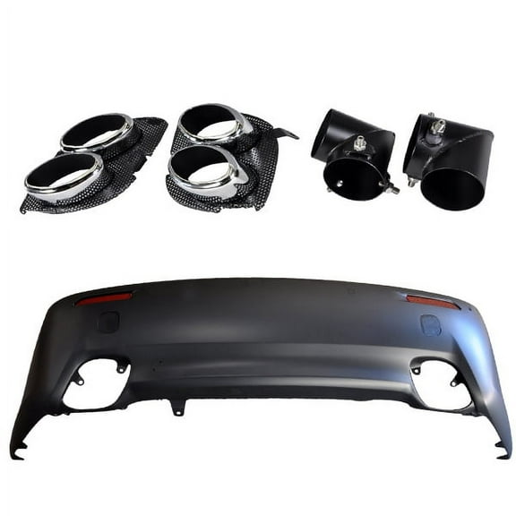 Ikon Motorsports Compatible with 06-13 Lexus IS250 IS350 ISF Style Rear Bumper Conversion Dual Tip NO PDC