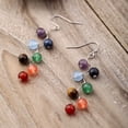 thumbnail image 2 of Boucles d'Oreilles Veines 7 Couleurs Bijoux Filles Pierre Colorée Aiguille Courbée 6mm Boucles d'Oreilles Roue Perle, 2 of 3