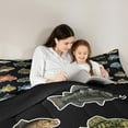 thumbnail image 4 of jejeloiu Fishing And Hunting Bedding Comforter Set 7pcs,Rustic Farmhouse Cabin Queen Bedding Sets,Colorful Lake Fish Queen Sheet Sets For Teens Boys,Breathable Home Decor Reversible, 4 of 8