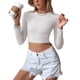 thumbnail image 1 of Camisa de punto para mujer Ticfox manga larga cuello redondo sin espalda ajustada S, 1 of 6