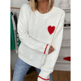 thumbnail image 3 of yillto Womens Valentine's Day Sweaters Heart Printed Knit Long Sleeve Tops Round Neck Pullover Sweater Clothes, 3 of 8