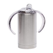 Duobla Insulated Stainless Steel Sippy Cup With Handles Two Tops And Straw - 12 oz.