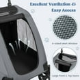 thumbnail image 6 of Costway Extra Large Dog Stroller with Dual Entry Safety Belt Adjustable Handle 4 Wheels Grey, 6 of 10