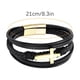 thumbnail image 2 of Fiudx Pulsera de Cuero, Pulsera Tejida a Mano, Pulsera Contaminants de Acero Inoxidable, Idea de Regalo Simbólico, Regalo Romántico para Pareja, Uso Diario, Unisex, Edición Limitada, 2 of 6