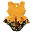 thumbnail image 6 of Baby Girl Vibrant Floral Sleeveless Ruffled Romper Spring Summer Baby Jumpsuit Outfit, 6 of 12