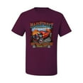 thumbnail image 2 of Main Street of America Route 66 Hot Rod Cars and Trucks Men's Graphic T-Shirt, Maroon, Large, 2 of 3