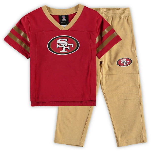 San Francisco 49ers Toddler Training Camp V Neck T Shirt Pants Set Scarlet Gold Walmart Com