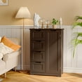 thumbnail image 4 of Aiho Freestanding Bathroom Storage Cabinet with 4 Drawers and 1 Cupboard - Dark Brown, 4 of 11
