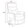 thumbnail image 3 of Pemberly Row Leather Manual 360-degree Swivel Glider Recliner in Ivory, 3 of 6