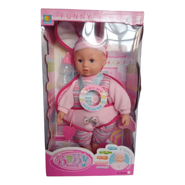 Muñeco Bebé De Juguete Pijama Conejo Con Biberón Y Sonidos