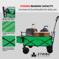 thumbnail image 5 of Folding Outdoor Utility Wagon with 7'' All-Terrain PVC Wheels, Portable Beach Trolley with Double-Layer Oxford Cloth, Collapsible Garden Cart with Extra Canopy and Pocket for Camping, 5 of 9