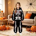 thumbnail image 5 of HAYIMI Boys Girls Halloween Skeleton Printed 2 Piece Outfit Set, Long Sleeve Hooded Sweatshirt with Graphic Joggers Pants, Kids Holiday Loungewear Tracksuit Clothes Sets, 5 of 5