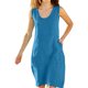 thumbnail image 1 of Largo Vestido de Verano Fluido para las Mujeres Color Sólido Estilo de Lino Rodilla-Longitud Vestido de Sol Casual, Poliéster Suave con Bolsillos, 1 of 6