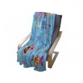 thumbnail image 4 of Saying Soft Flannel Fleece Blanket, Colored Welcoming Hello Words Print with Patchwork Style Sea Fish and Clouds Image, Cozy Plush for Indoor and Outdoor Use, 60" x 80", Multicolor, by Ambesonne, 4 of 6