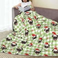thumbnail image 6 of Salouo Christmas Hat French Bulldog Print Bed Blankets,Flannel Blanket Comfortable Air Conditioning Blanket Lightweight Blanket for Sofa Bed Travel & Couch -50"x40", 6 of 8