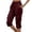 Wine, variant on Versatile Casual Pants With Elastic Waist Slim Fit Cargo Style Ankle Length Trousers Pocket Comfort Everyday Wear plus Size Pant Suits for Women Casual, Size XL