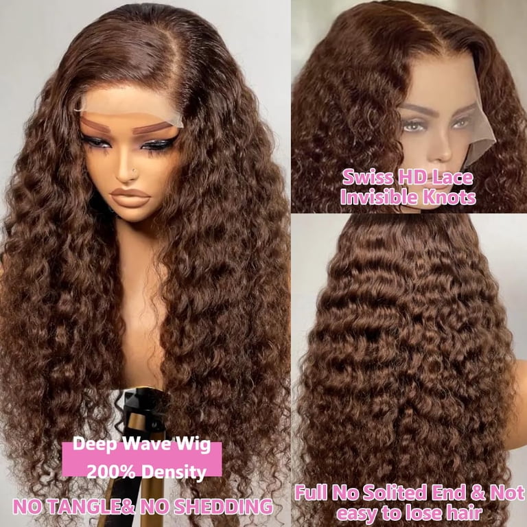 30 Inch 13x6 HD Lace Front Wig Human Hair 200 Density Deep Part Curly 30 Inch 13x6 Highlight Wig Human Hair 200% Density Deep  main image 3