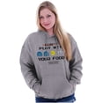 thumbnail image 3 of Retro PACMAN Dont Play With Your Food Unisex Plus Size Hoodie Brisco Brands 2X, 3 of 5