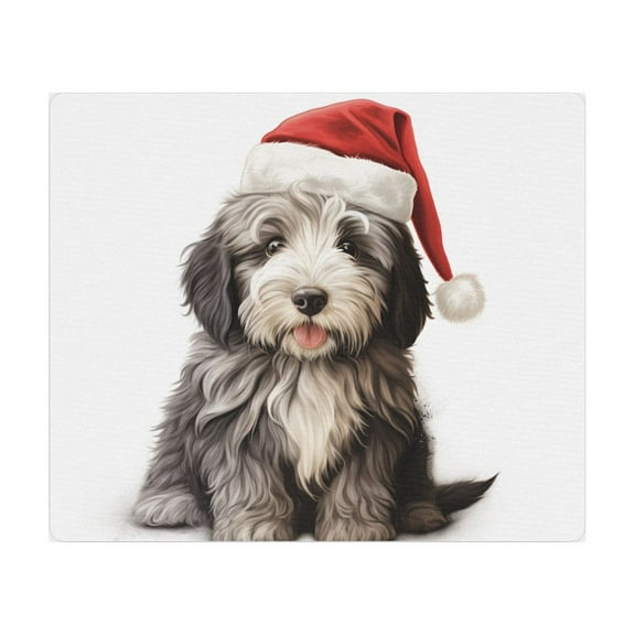 DistinctInk Mouse Pad - 1/4" Foam Rubber - Bergamasco Sheepdog Puppy Drawing