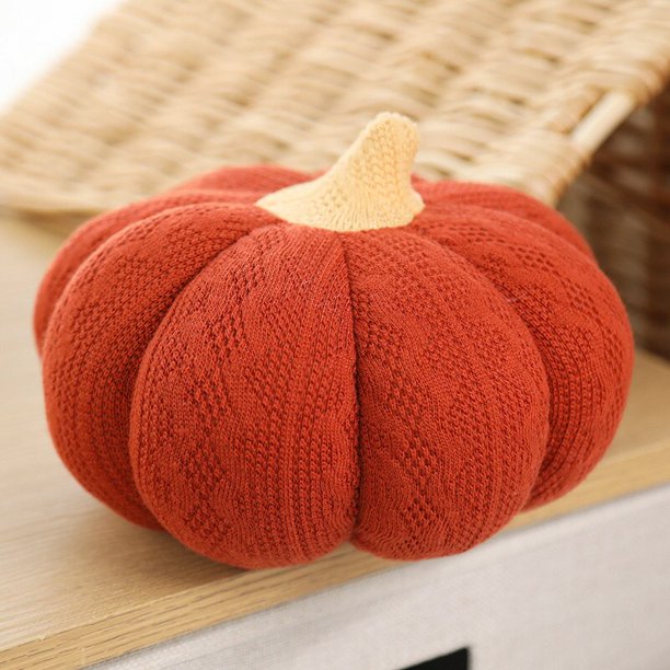 Simulation/ Cute/ Soft/ Wool Pumpkin Pillow/ Bedroom Sofa Decoration Pumpkin Shape Cushion/ Lifelike Halloween Pumpkinred40cm Deng Xun unisex