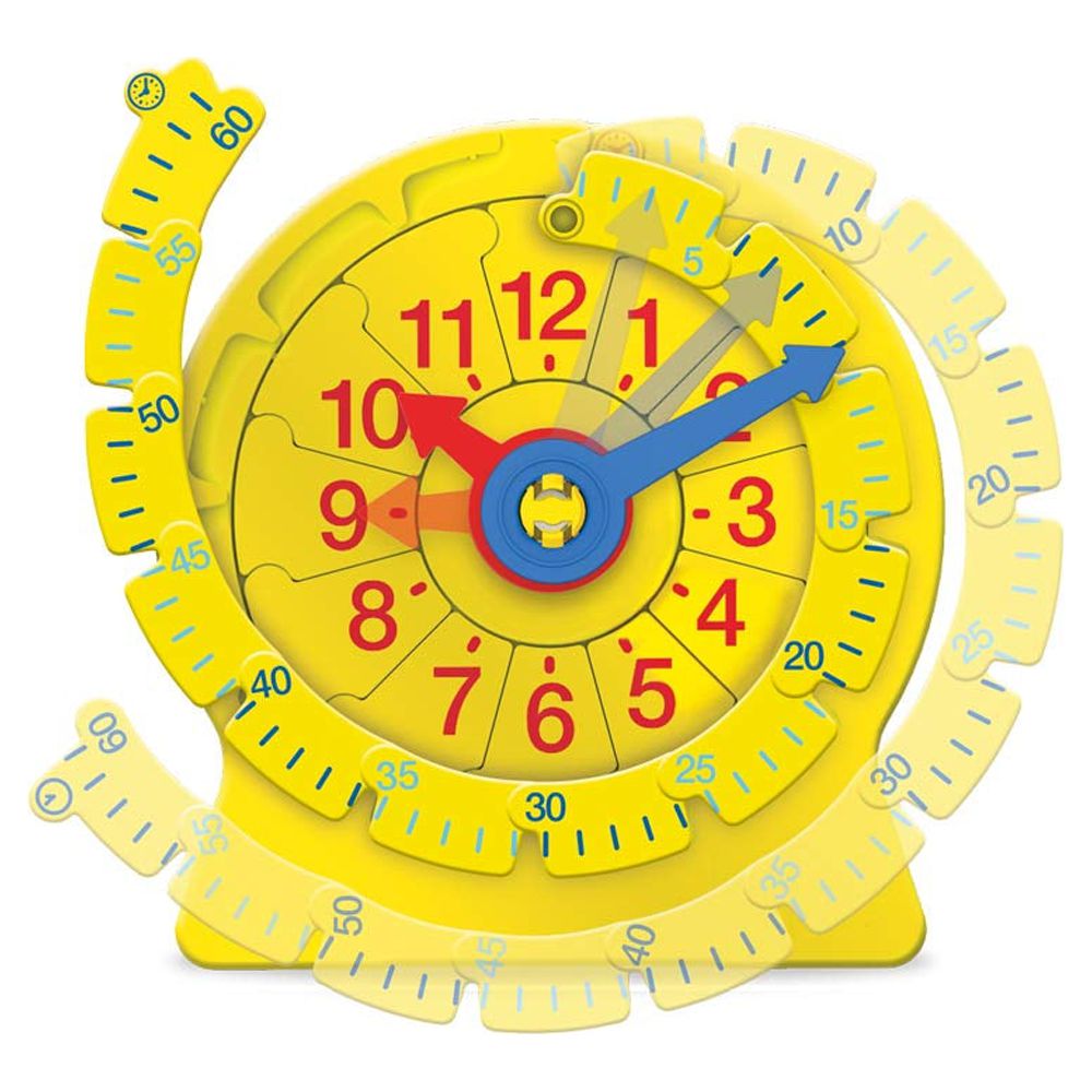 hand2mind NumberLine Clock, Math Clock for Telling Time, Mathematics & Counting Toy, (1 Pack)