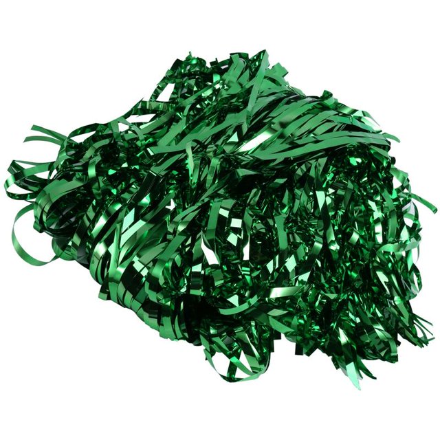 Flecos de aluminio para cortinas con borlas brillantes, decoración para ventanas y puertas de bodas, verde