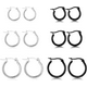 thumbnail image 1 of Juego de 10 pares de aretes de aro de plata para mujer, de acero quirúrgico, ligeros Xtellar negro, 1 of 4