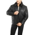 thumbnail image 3 of Reed Men's Smooth Lamb Touch Faux Leather Detachable Fur Collar Classic Jacket (5X, Black), 3 of 7