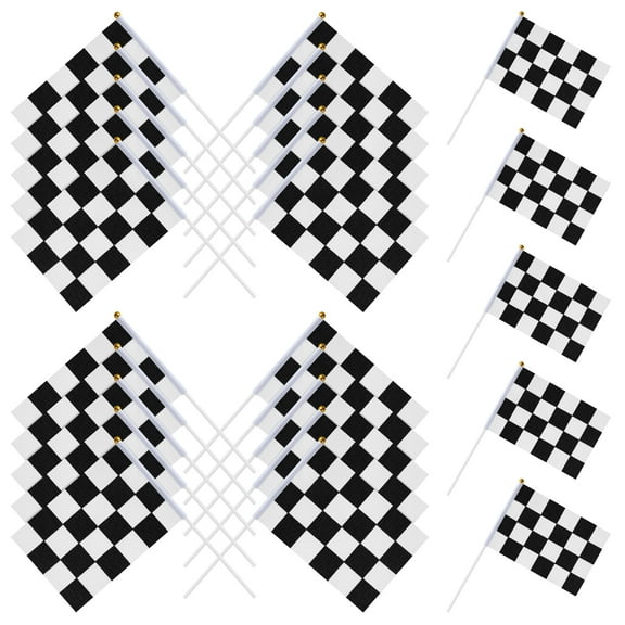 75 pcs  Checkered Racing Flags Racing Signal Flags Cheering Flags Black and White Checkered Flags