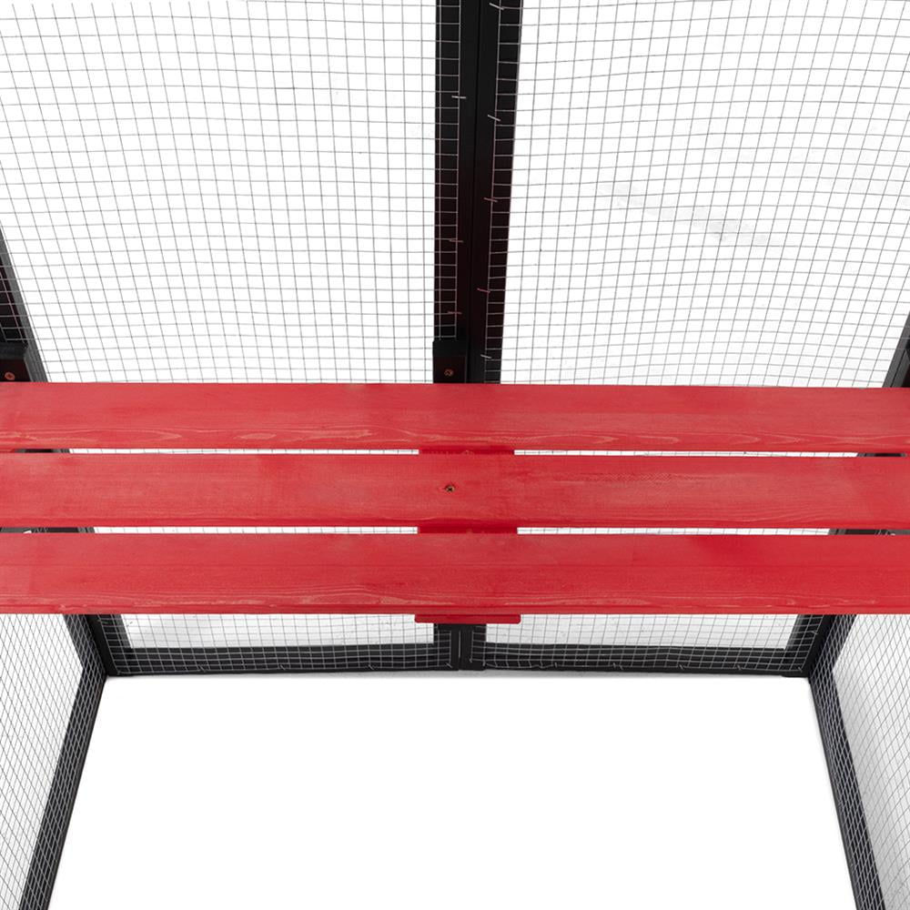 GVN Cat Catio Enclosure, Cat Cage House,Gothic Outdoor Large Cat Catio, Wood Cat Enclosure with Platforms and Condos, Black and Red