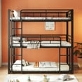 thumbnail image 3 of Euroco Metal Twin over Twin over Twin Bunk Bed, Triple Bed for Kids Room, 3 Twin Beds for Kids Teens Adults, Space-Saving, Black, 3 of 8