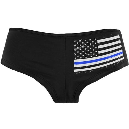 4th of July Blue Lives Matter Distressed American Flag Womens Booty