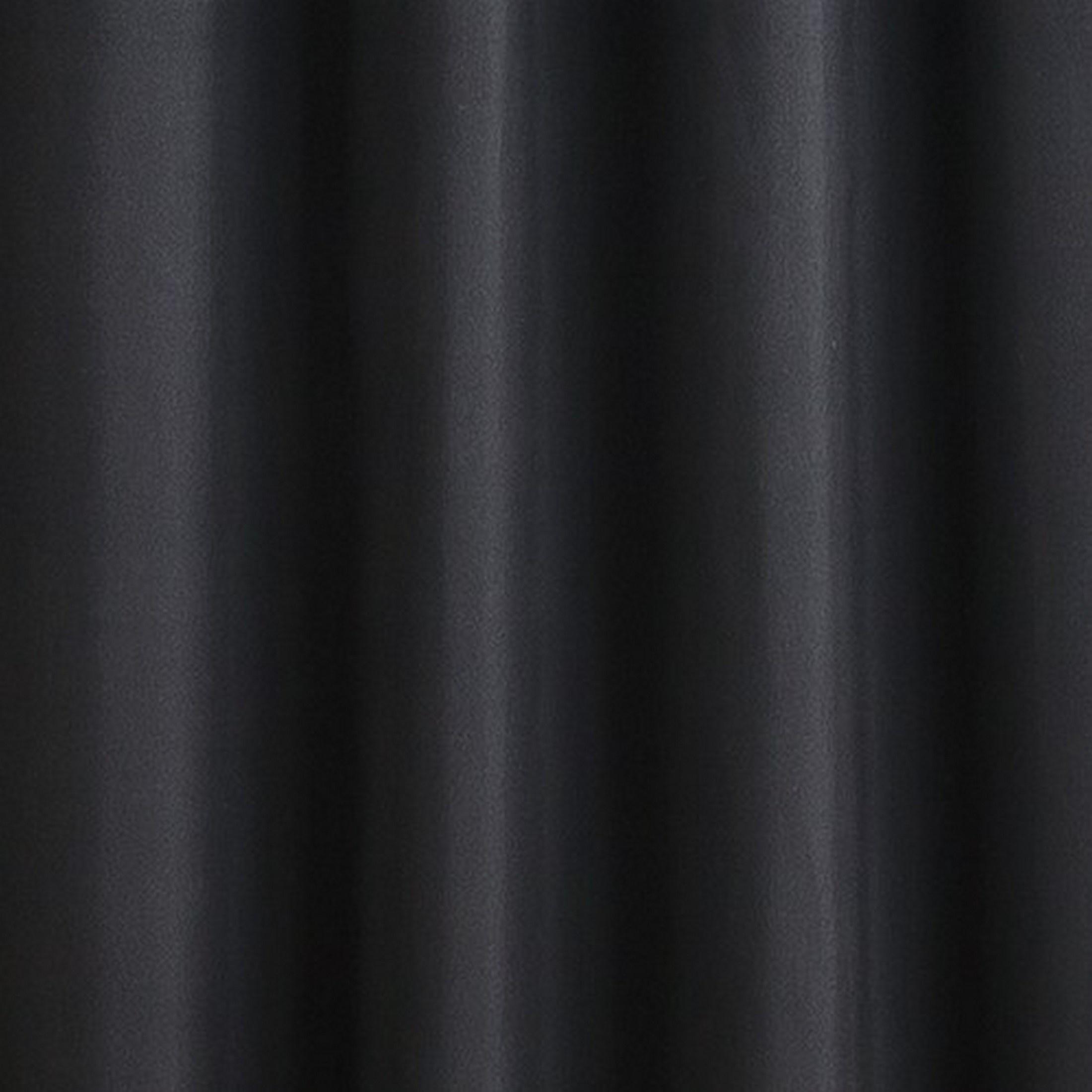 VCNY Home Amber 2-Piece Black Solid Color Ruffle Rod Pocket Blackout Curtain Set, 40" x 84"