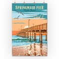 thumbnail image 3 of Myrtle Beach, South Carolina, Painterly, Springmaid Pier (36x54 Giclee Gallery Art Print, Vivid Textured Wall Decor), 3 of 3