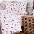 thumbnail image 2 of 4 Pcs Christmas 100% Cotton Flannel Printed Bed Sheet Set, 16 inch Deep Pocket Sheets, 2 of 7