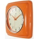thumbnail image 2 of Reloj de pared Infinity Instruments Retro 23 cm cuadrado naranja, 2 of 6