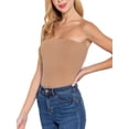 thumbnail image 2 of FashionMille Women Stretch Bandeau Jersey Tube Bodysuit Strapless Top, 2 of 5